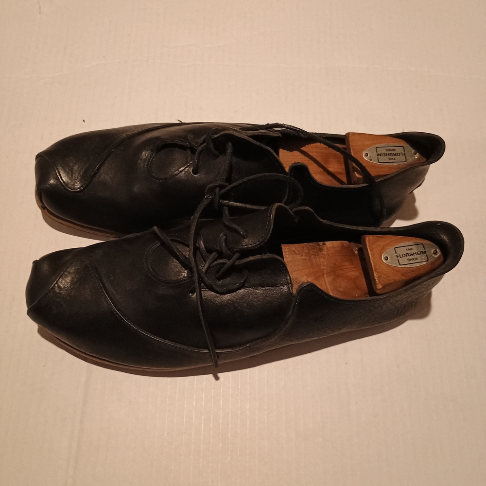 CYDWOQ( Sidewalk) Custom Made In USA Men's Black Leather Shoes 44/10.5 - Picture 2 of 7
